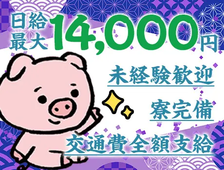 ＜期間限定！3ヶ月間”毎勤務”日給UP↑↑＞未経験者さん歓迎☆お得に住める寮完備◎ 