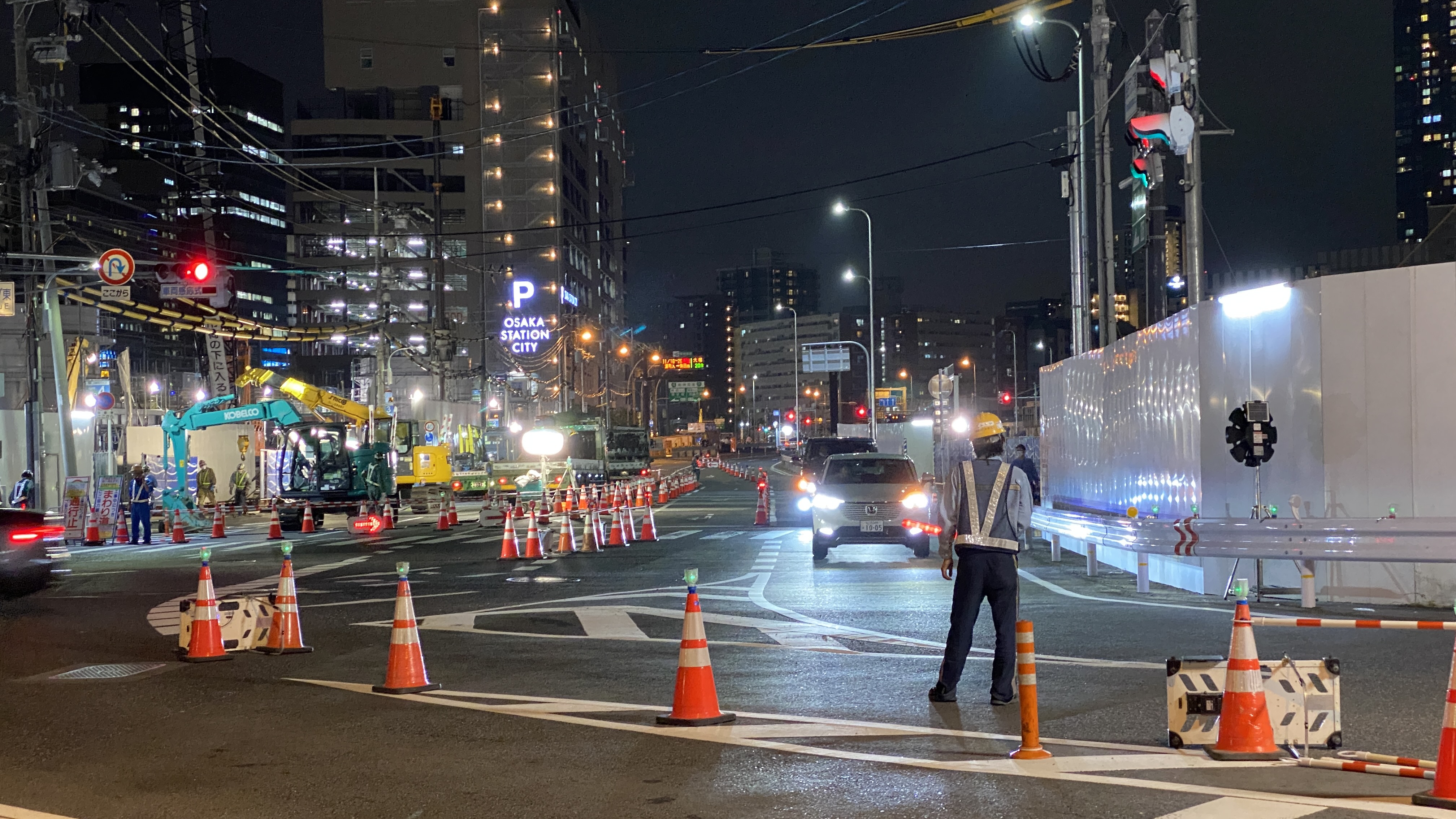 夜の交通誘導